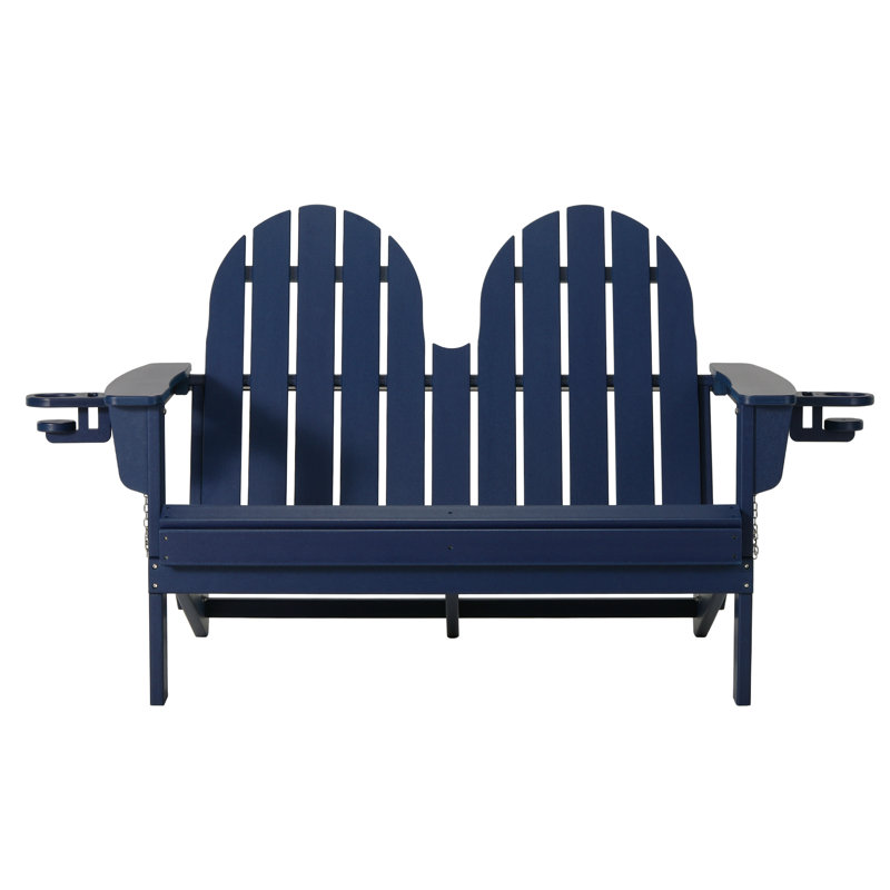 Banc pliant en poly 49 po Adirondack, Bleu
