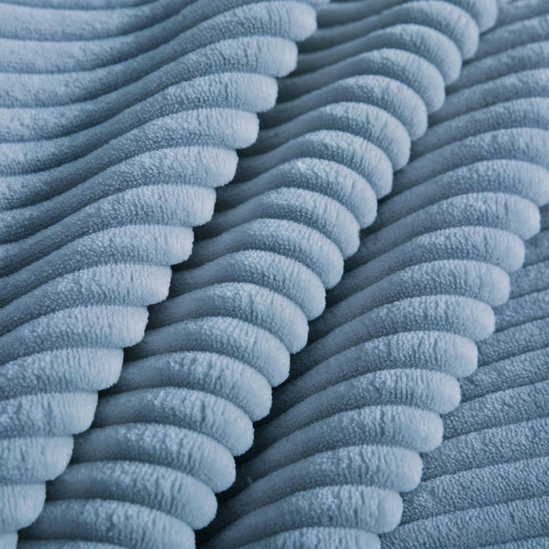 Corduroy Fabric Ottoman, Blue