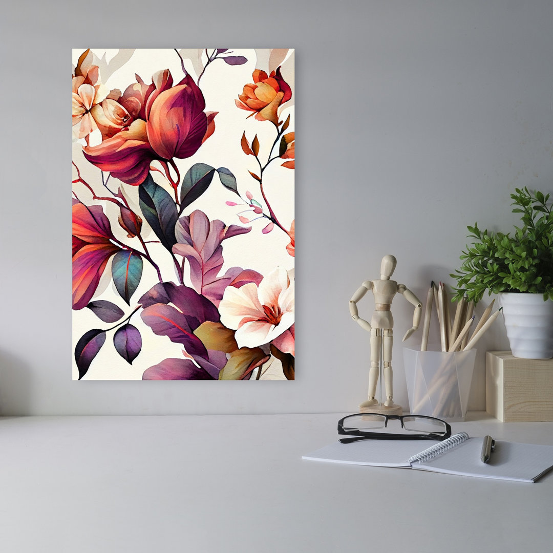 Vibrant Floral Elegance Abstract Contemporary Flower Nature Wall Art Print