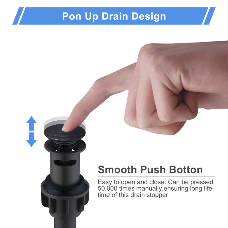 Pop-Up Bathroom Sink Drain with Overflow, Oil Rubbed Bronze