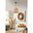 Elegant Cream Chandelier with Metal Body, 11.8 x 11.8 x 8.3 inches | Adjustable Cable, E27 Socket (Max 40W) | CE Certified, Stylish Jute Cap | Perfect for Dining Room, Living Room & Entryway Decor