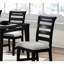 Chaises de salle à manger modernes de 2, siège rembourré noir, structure de dossier, chaises en bois d'hévéa 2 pièces, caractéristique,