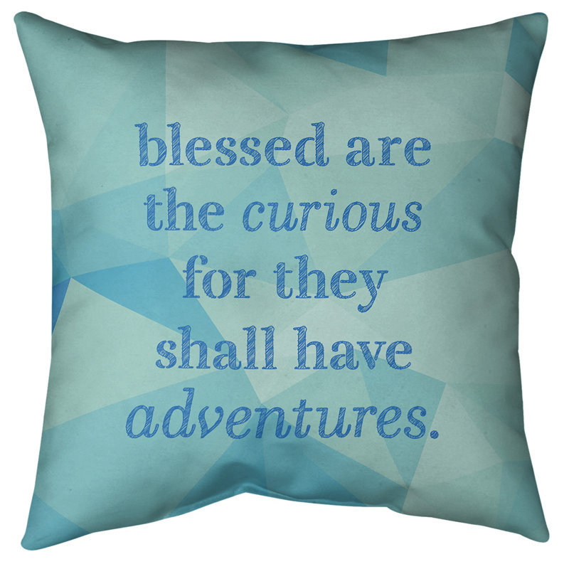 Coussin intérieur/extérieur inspiration de curiosité, 20 po x 20 po, Bleu zircon