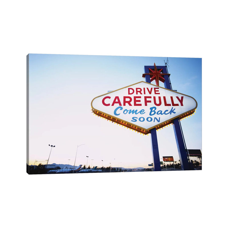 Low Angle View of a Signboard, Las Vegas, Nevada, USA 1 Piece Wrapped Canvas Wall Art, 20.32 cm H x 30.48 cm W