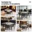 Ensemble de table de salle à manger carrée en micro-cristal blanc avec 4 chaises-127255399-127255401
