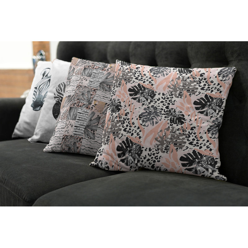 Ensemble de housse de coussin 4 pièces Exotic Leaves and Zebra, 24" X 24"