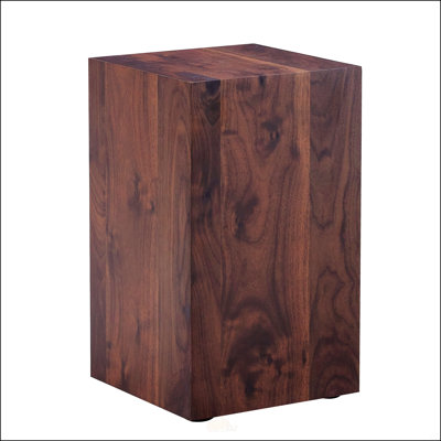 Table basse 12 po x 12 po x 20 po en bois de noyer à grain de bois - Design luxueux, décoration parfaite pour les espaces modernes et élégants