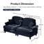 Ensemble de 2 pièces classiques bleues avec volants détachables, coussin décoratif doux et accoudoirs évasés en tissu à fil d'argent, jupes amovibles, mousse haute densité pour plus de confort-1720974991