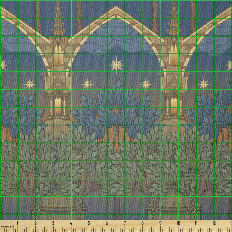 Deavin City Architecture in Night Multi-Purpose Fabric