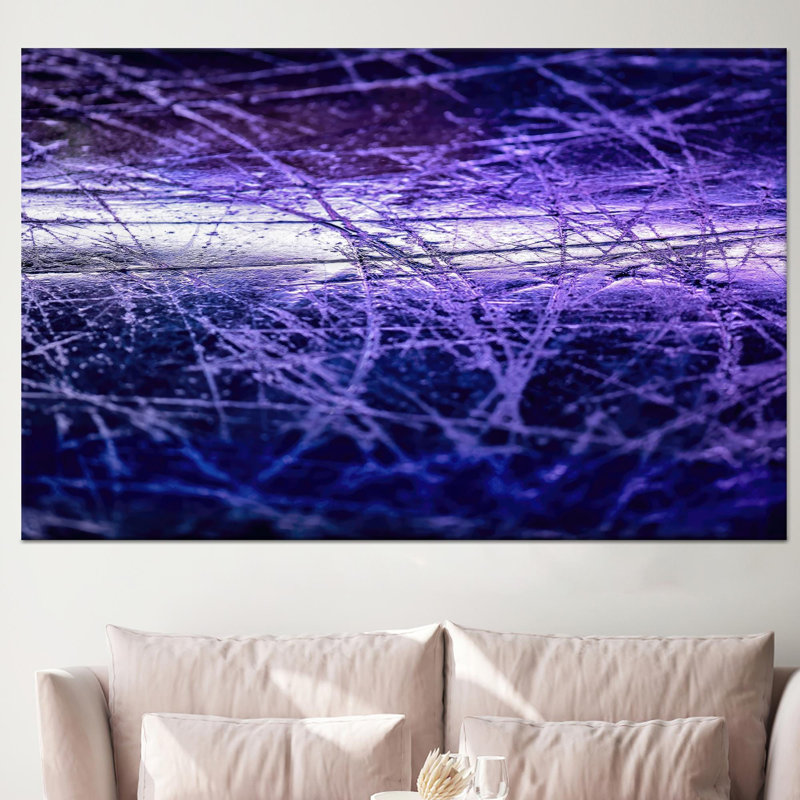 Reproduction d'une toile mauve abstraite imprimée - décor moderne, tendance et élégant, toile tendue 1P