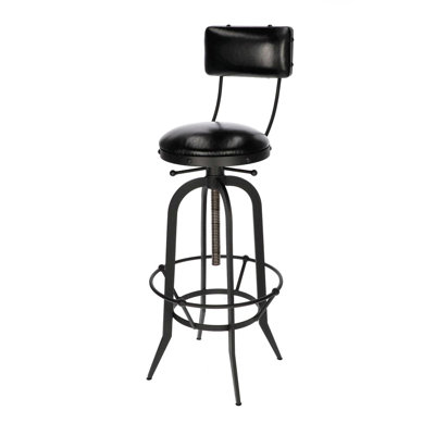 Salzmann Swivel Adjustable Height Counter Stool with Metal Frame