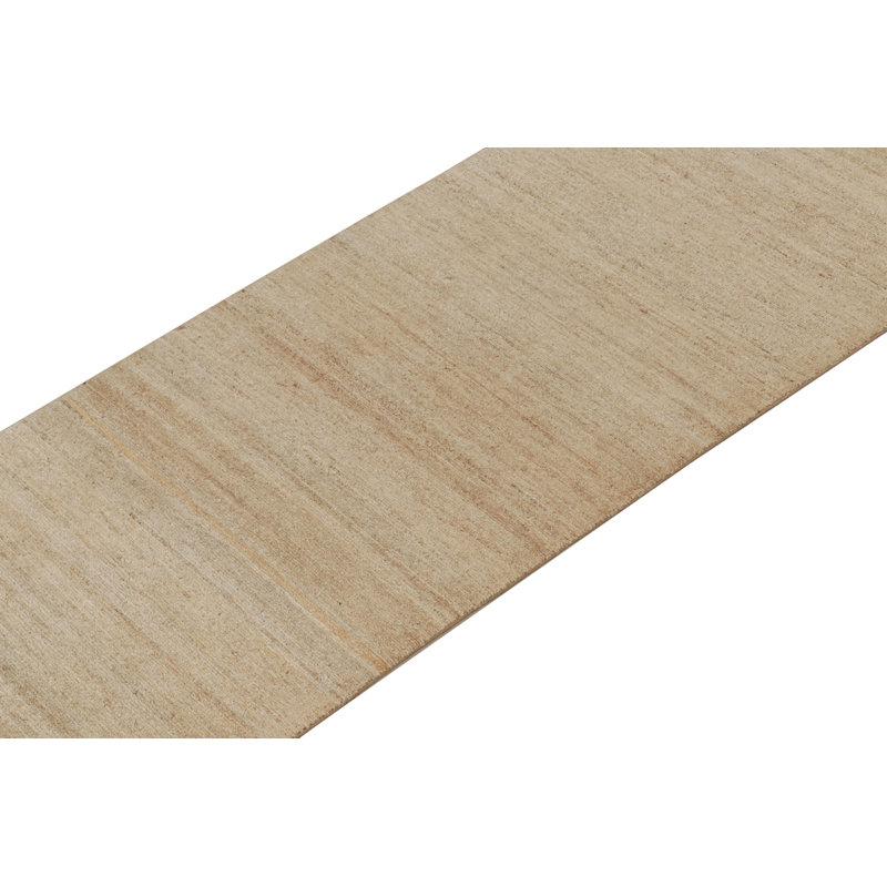 Textural Hand Knotted Wool Striped Area Rug, Runner 3' x 12'