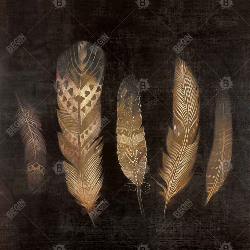Plumes brunes - Toile brune élégante pour la décoration intérieure