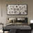 Kitchen Food " Culinary Dinner Gathering Sketch, Modern Black and Beige Dining Scene, Food And Drinks Pizza Noodle Juice, Kitchen Decor " Extra Large Framed Canvas Print Wall Art-111176762-94945998