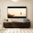 71.7" Minimalist TV Stand With Hidden Storage And Sturdy Metal Hinges, Dark Walnut
