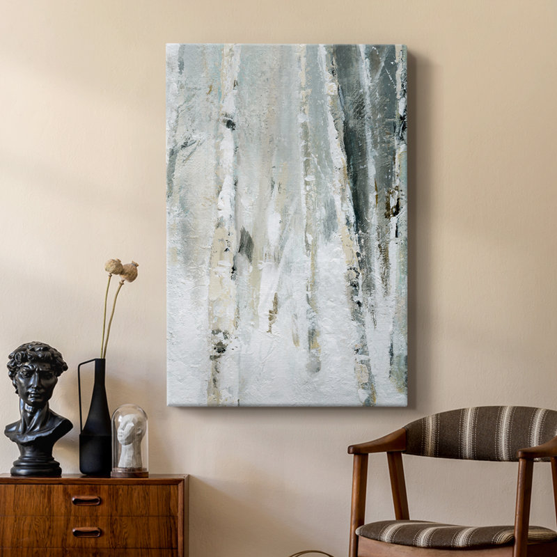 Bouleau enneigé II - galerie sur mesure Cavas, H 36 po x l 24 po