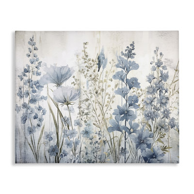 «Blue Nature Blooms», art mural sur toile par Sasha