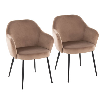 Buena Dining Chair with Tapered Metal Legs - Set of 2 by Everly Quinn