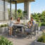 Ensemble de salle à manger rectangulaire 4 pièces pour 4 personnes avec trou pour parasol 4 personnes-1351019254