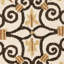 Tapis ivoire / brun foncé en laine crocheté à la main Helena-74844223