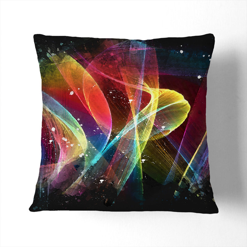 Rainbow Smoke Vol (2) Square Throw Cushion, White, 40cm H x 40cm W x 15cm D