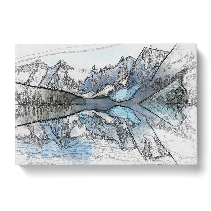 Morraine Lake In Banff Canada In Abstract - Wrapped Canvas Print, 60cm H x 91cm W x 3cm D
