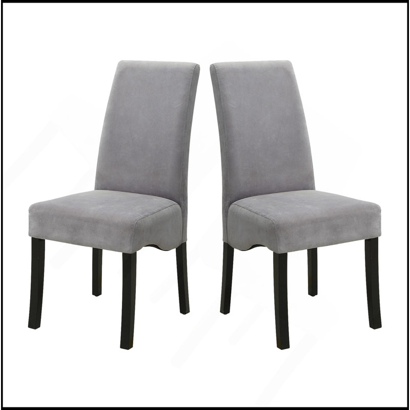 Ensemble de 2 chaises d'appoint rembourrées en velours , Velours gris