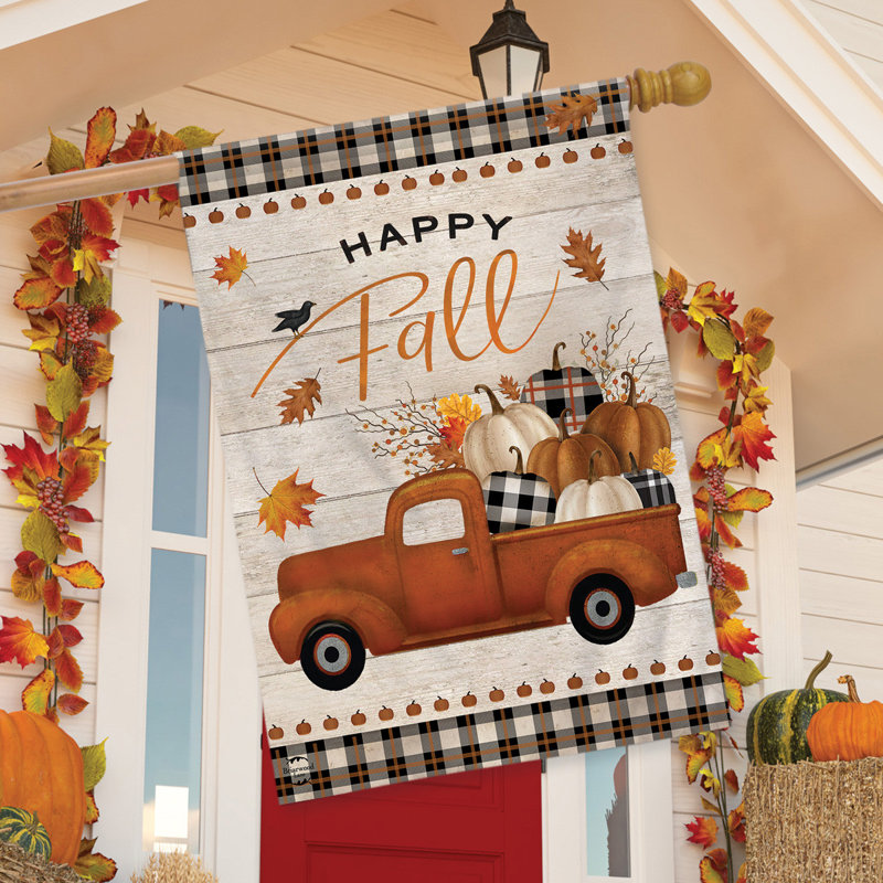 Drapeau «Happy Fall Pickup Truck House»