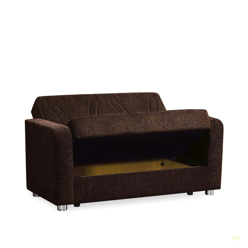 Causeuse convertible avec rangement Primenest Gravita, Marron foncé