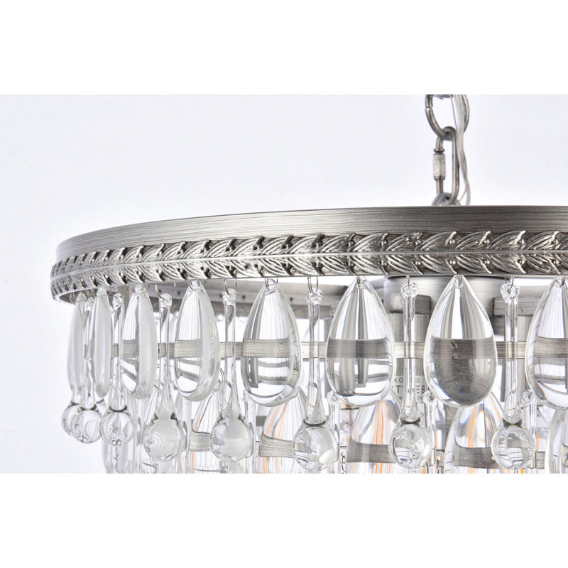 Beno 5 - Light Dimmable Tiered Chandelier, Antique Silver