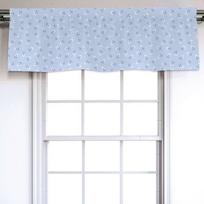 Sateen Floral Ruffled Window Valance