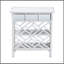 Table de chevet en rotin naturel avec tiroir et tablettes - Table de chevet de style Chippendale