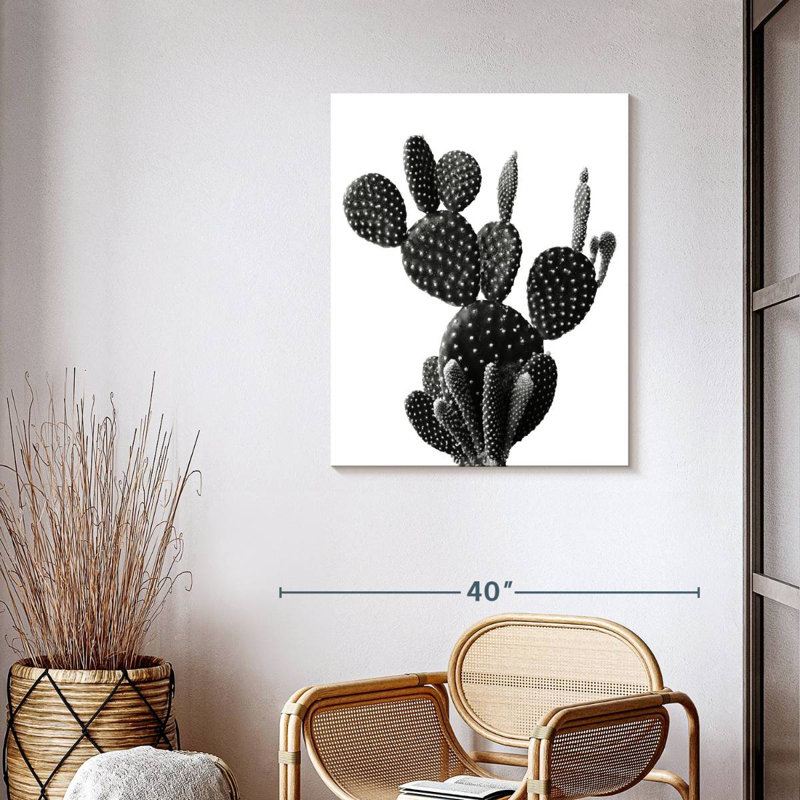 Cactus épine - impression sur toile tendue, H 35 po x l 28 po x P 1,25 po