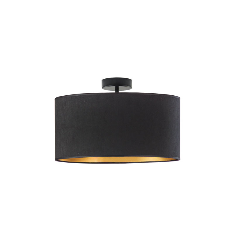 Alyssha Semi Flush Mount, Black, Black/Gold