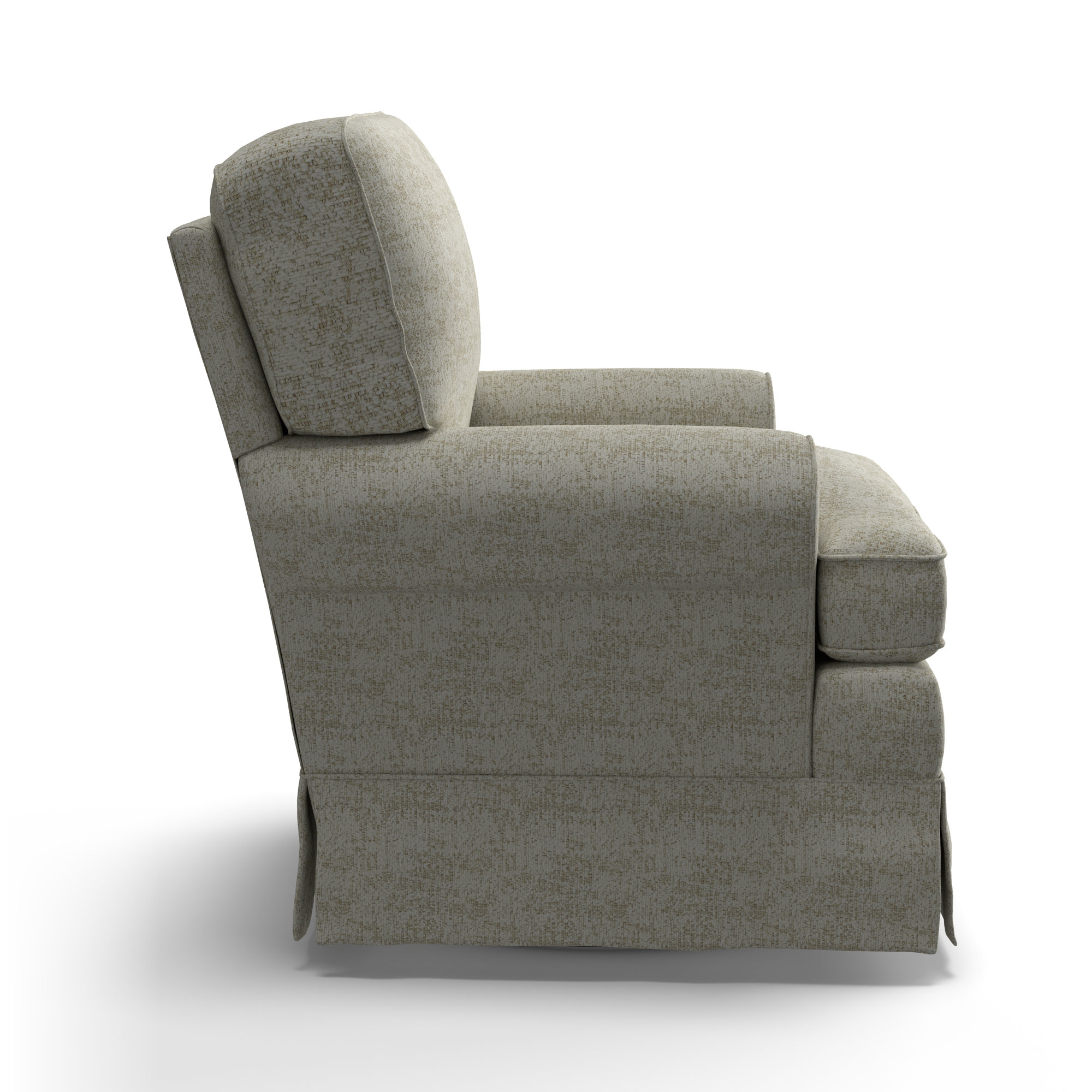 Upholstered Swivel Armchair, Malibu Parchment Performance Chenille