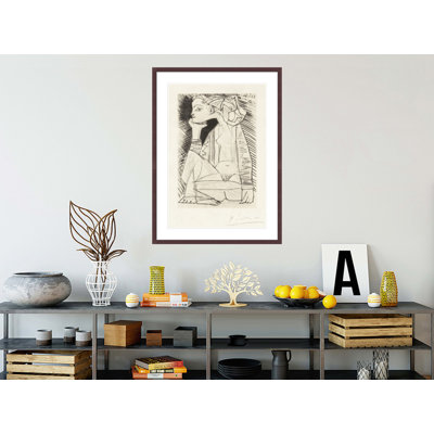 Frontispice de la jeune fille assise à l'enquêteur «Doctor Reventos» par Pablo Picasso, impression giclée encadrée