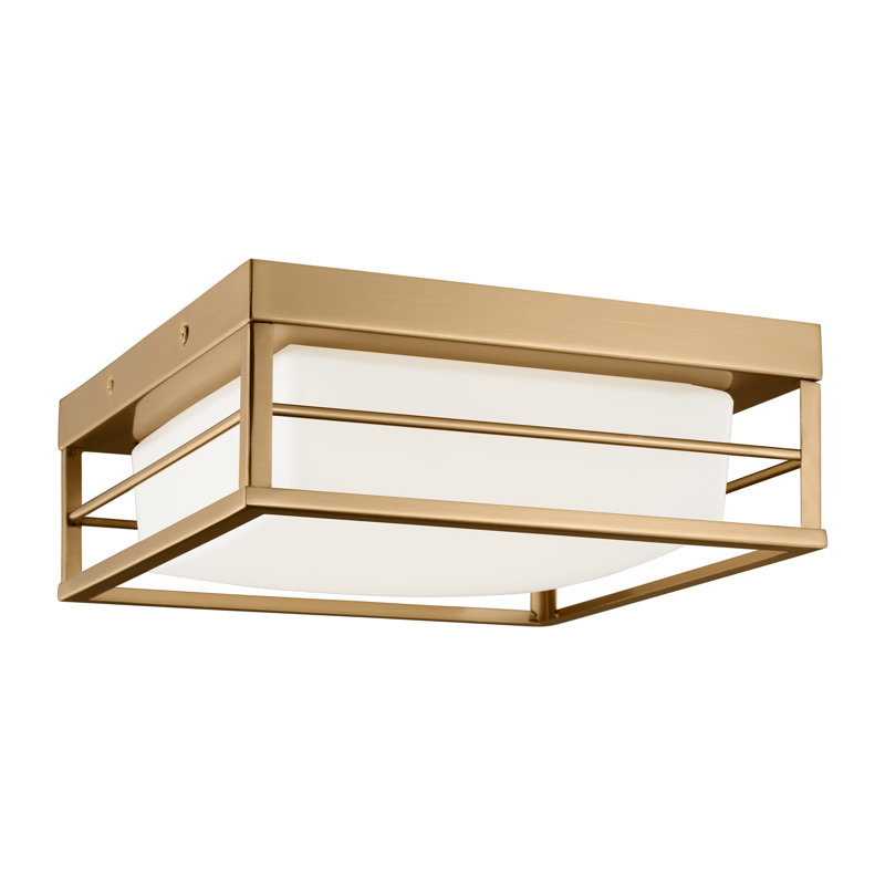 Plafonnier encastré 1 lumière DEL Krista, H 3,75 po x l 10 po x P 10 po, Laiton satiné