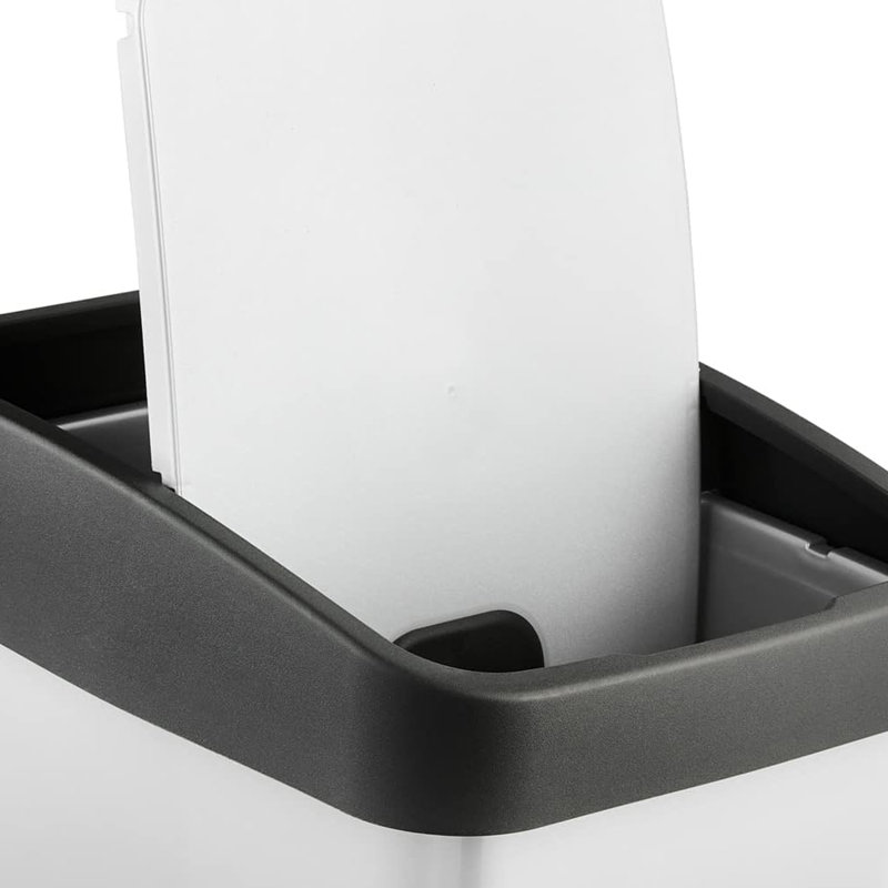 Keeeper waste bin with flip lid, Grey/Dark Grey, 11.88, 61.50" H x 30" W x 40" D