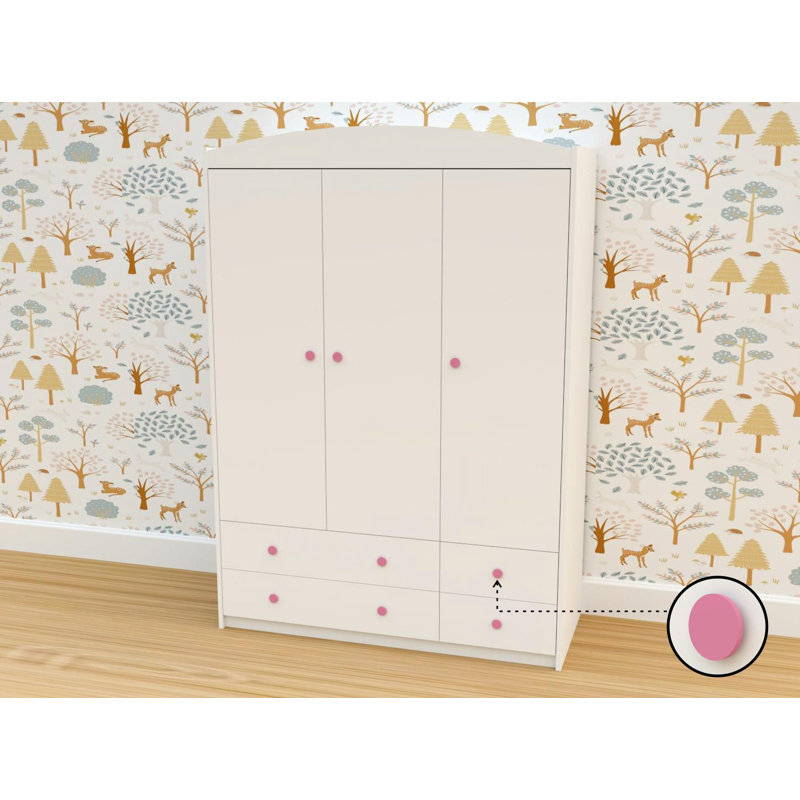 Sz09-a cabinet, white, blue handle, White/Pink