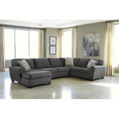 Ambee Slate 3-Piece Sectional with Chaise