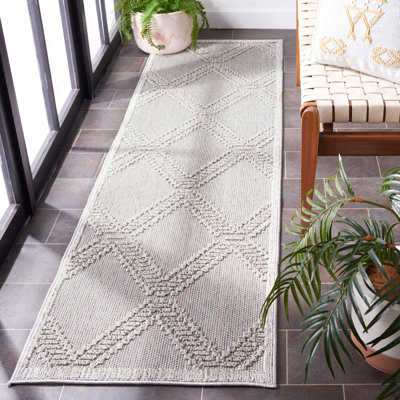 Amber-Jayne Area Indoor/Outdoor Area Rug In Gray/Light Gray