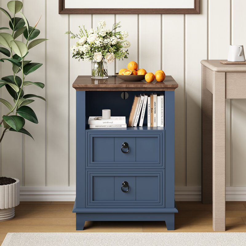 45.7cm W Manufactured Wood Bedside Table