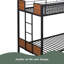 Lit superposé à structure en acier de style moderne avec barrière de sécurité, échelle intégrée pour chambre à coucher, dortoir, adultes-132505723