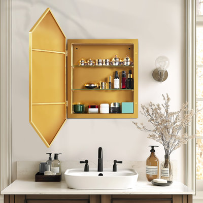 24"W X 33.9"H Recessed Framed Medicine Cabinet