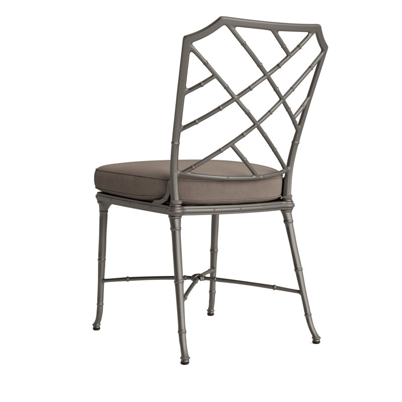 Calcutta Outdoor Dining Side Chair, Mica, Fusion Dove, White