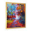 Petite route à travers le paysage d'automne rouge - peinture sur toile-59757760-59757755
