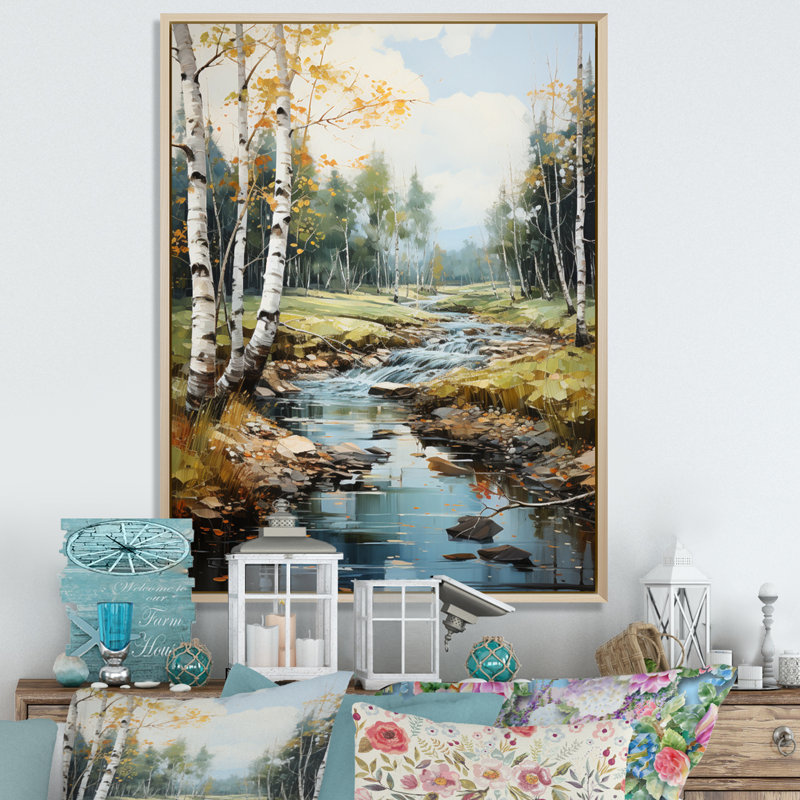 Azavion Serenity Falls II - reproduction, H 40 po x l 30 po x P 1,5 po, Cadre naturel flottant