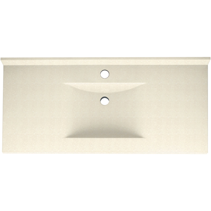 Plateau de meuble-lavabo simple 43 po Contour, Galet