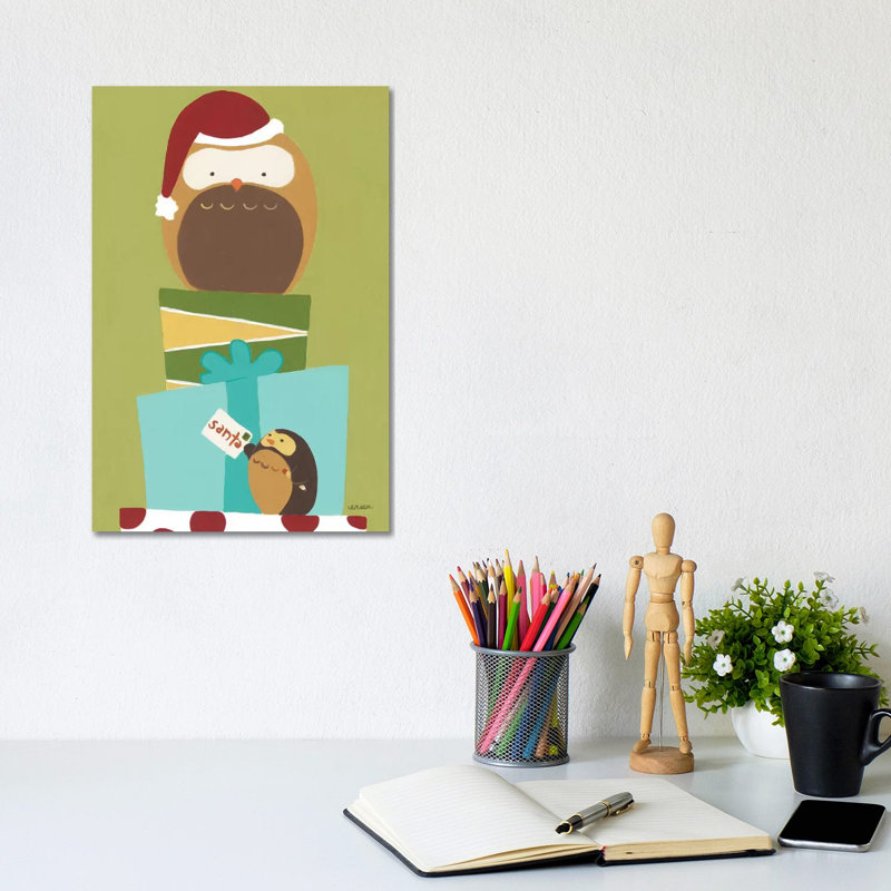 Happy Owlidays III by June Erica Vess - Wrapped Canvas Print, 30.48cm H x 20.32cm W x 1.905cm D