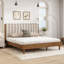 Très grand lit en bois avec tête de lit tapissier de style piano, lit en bois avec cadre de lit renforcé, blé-118042340